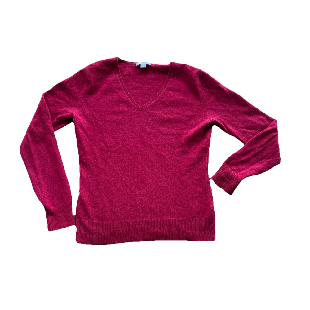Apt.9 Cashmere Sweater Womens Small S Red V-Neck Pullover